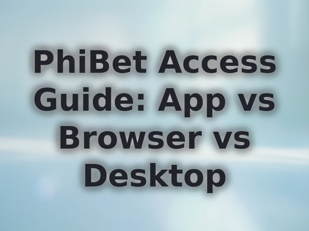 PhiBet Access Guide: App vs Browser vs Desktop